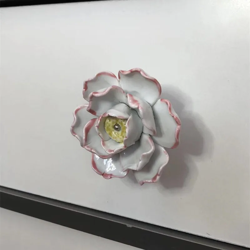 1pcs Creative Ceramic Knobs Cabinet Drawer Pulls Flower Shape Door Handle Cupboard Handles Furniture Accessories Hardware