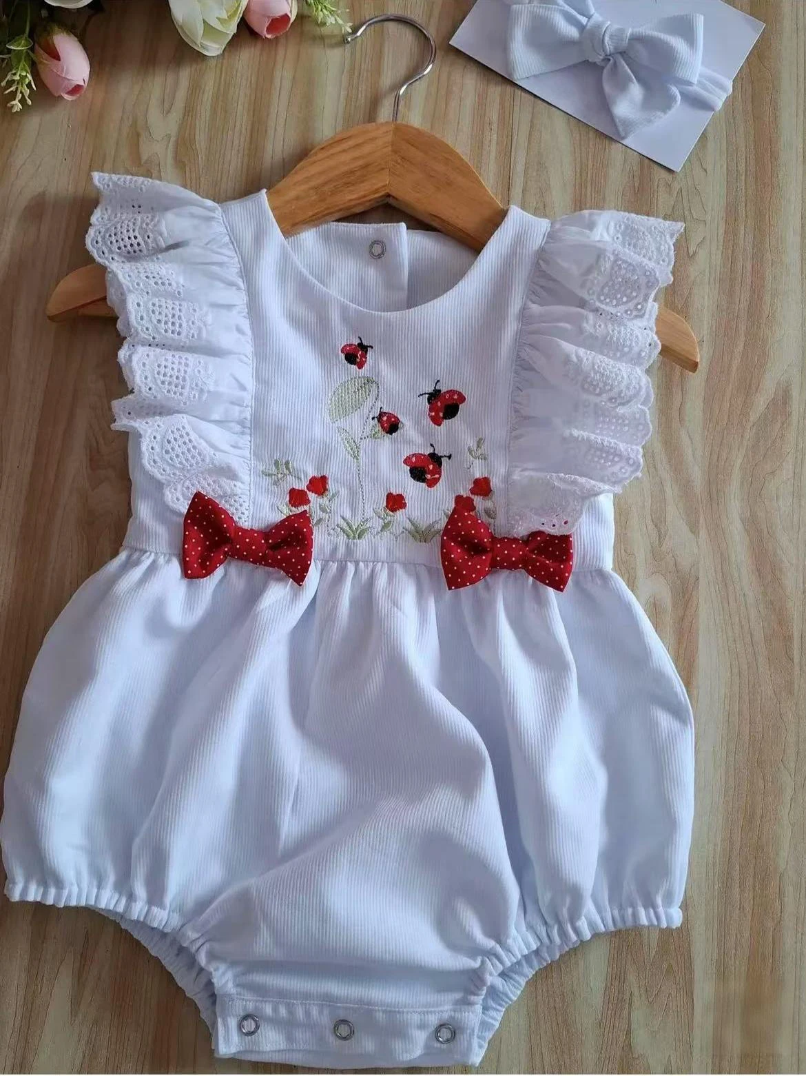 

0-6Y Girl White Romper B336