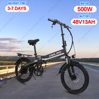 Orlms S9 Foldable Electric Bike 500W Brushless Motor 48V13AH Lithium Battery Electric Bicycle 20*1.95 in Tire City Commute Ebike