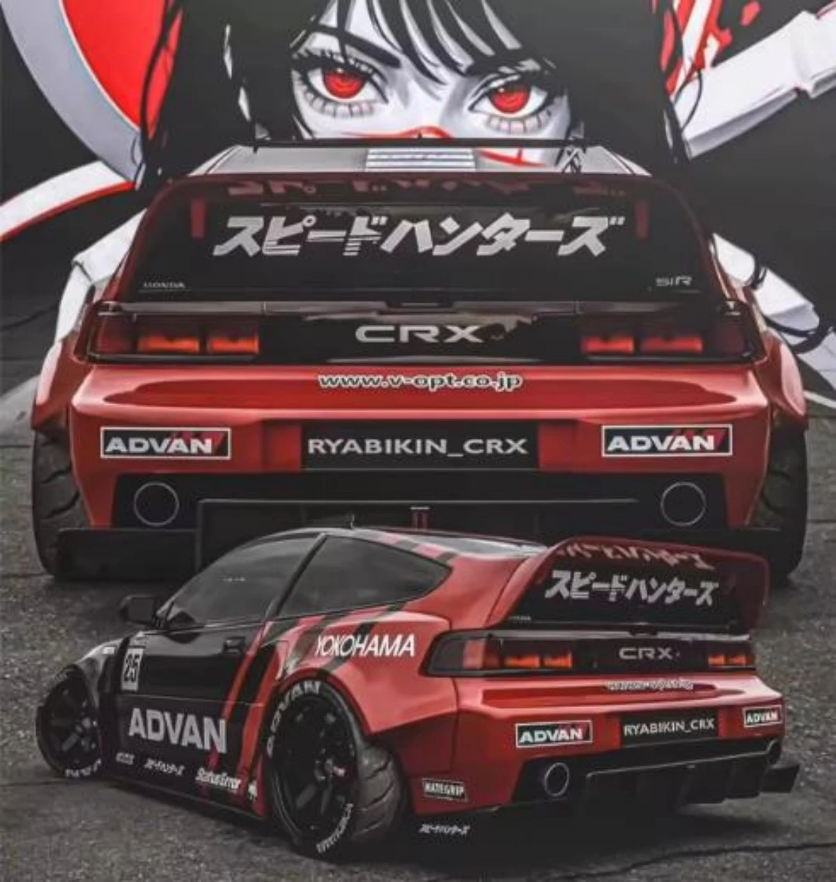 TC128 1/10 Hoda CRX Clear RC Car body shell (190mm Width) for Tamiya Chassis TT01 TT02 Kyosho Yokomo Hsp (257mm Wheelbase)