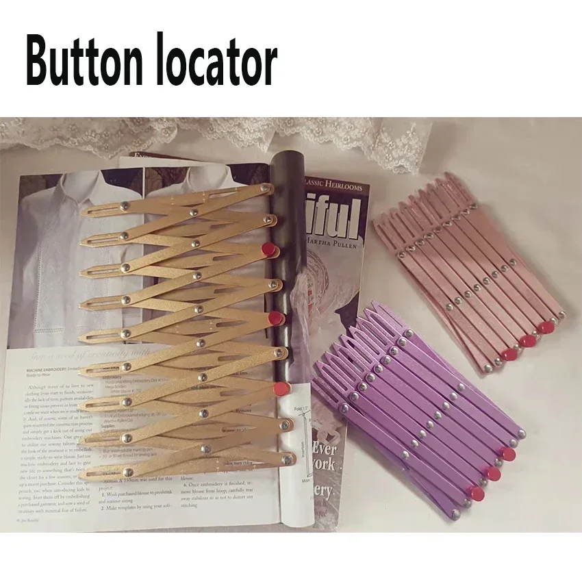 Buttonhole Spacer Expanding Crafting Guide Rule Sewing Gauge Equidistant Measuring Marking Tool for Grommet Button Holes