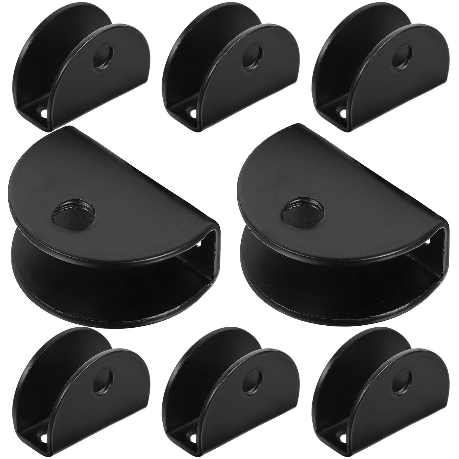 

8Pcs Glass Clamp Mirror Clip Semicircle Stainless Steel Floating Shelf Bracket Mirror Holder Clips for Wall Mount and Glass