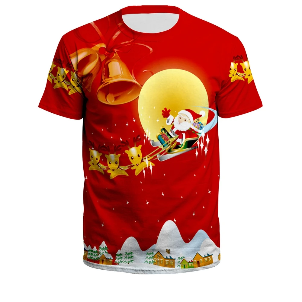 2024 New Summer Model Mens Clothing 3D T-shirts Unisex Clothing Fashion Christmas Digital Printing Teen Short Sleeve Shirt Tops