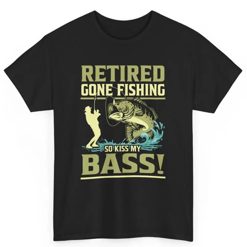 Camiseta de algodón de jubilación divertida con texto en inglés "Anto a la pesca tan beso mi lubina"
