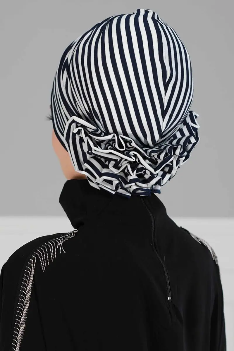 Cruz Rosa rayas hueso Azul Marino