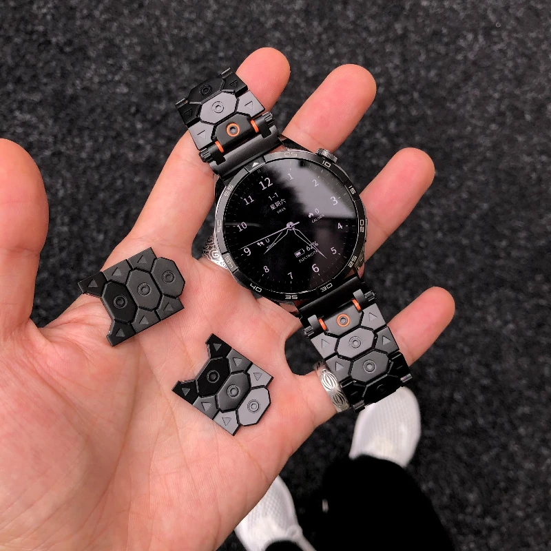 Suitable for Huawei GT6 Watch Strap GT5 4 3 Metal Honor Watch5 Octagonal Steel Strap Modification and Repair Parts