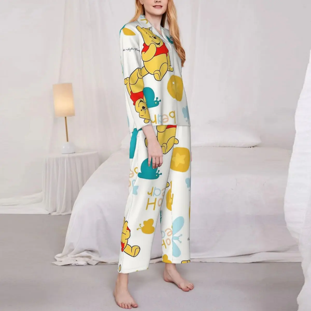 Pooh Bear Damen-Pyjama, 2-teiliges Set, Loungewear-Pyjama für Damen