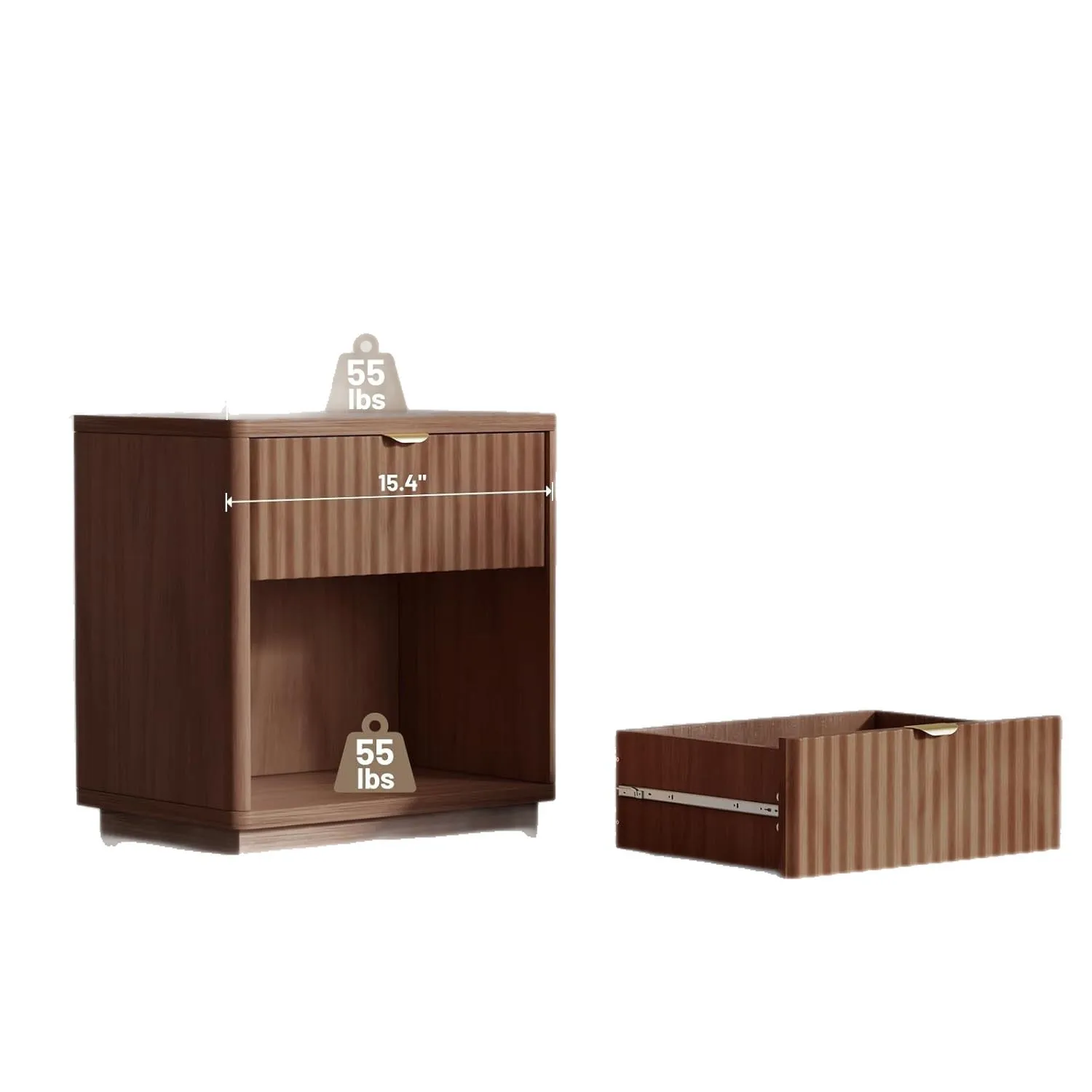 

Bedside table blister process with drawers Simple American bedside table with sockets
