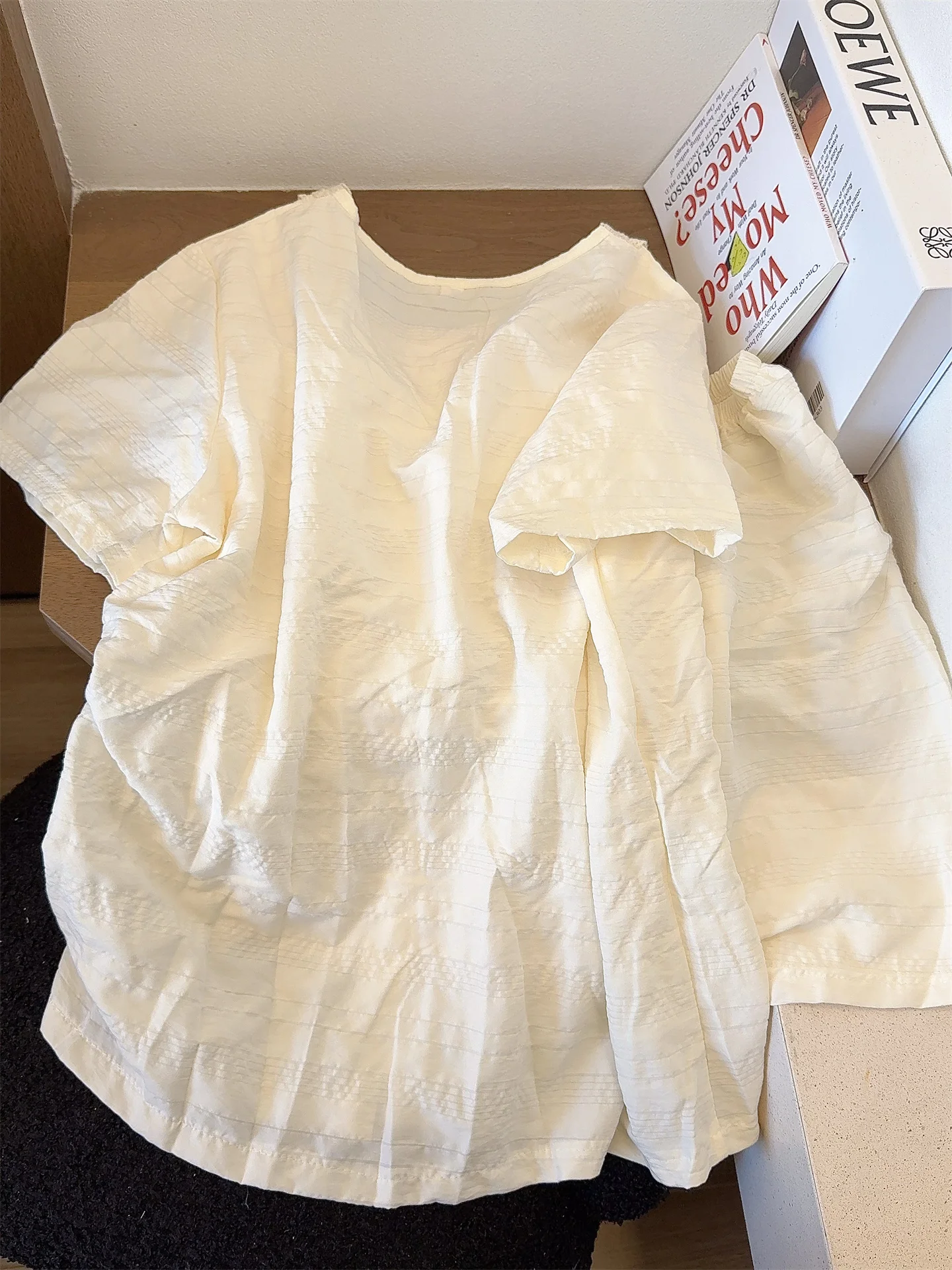 Japanese Ins Sweet Girl Short Sleeves with Chest Pad Pajamas Women's Summer New Students Simple Can Wear Loungewear