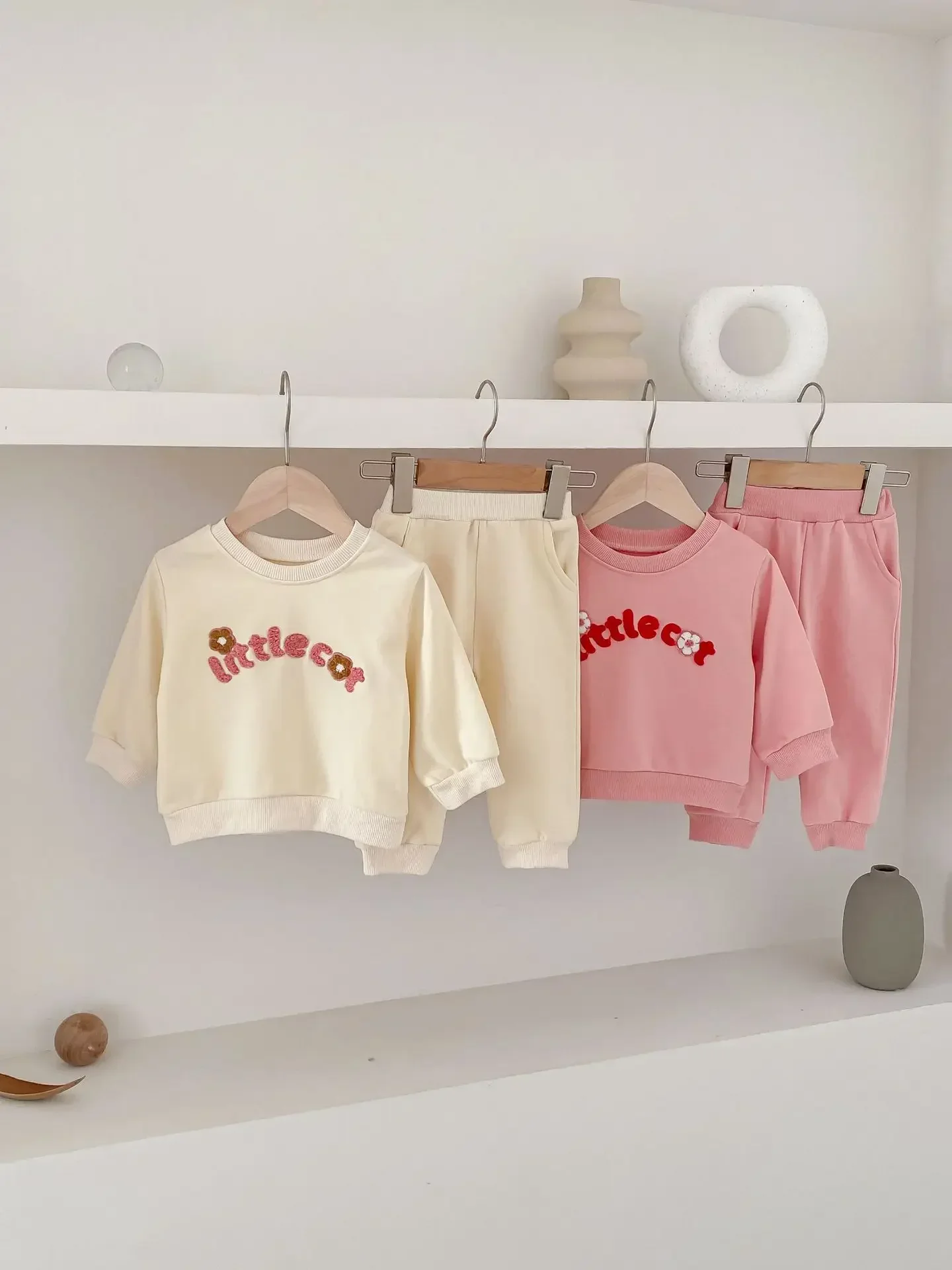 

Adorable Baby Girl Cotton Long - Sleeve Letter Print Outfit Stylish and Comfortable Set - Perfect for 0 - 4 Y Sets for Children