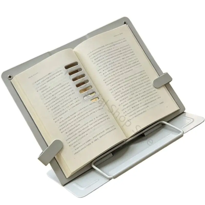 96BA Lesebuchhalter aus Metall, Ständer für Bücher und Tablets mit klappbarer Schreibtischstütze – Detail 4
