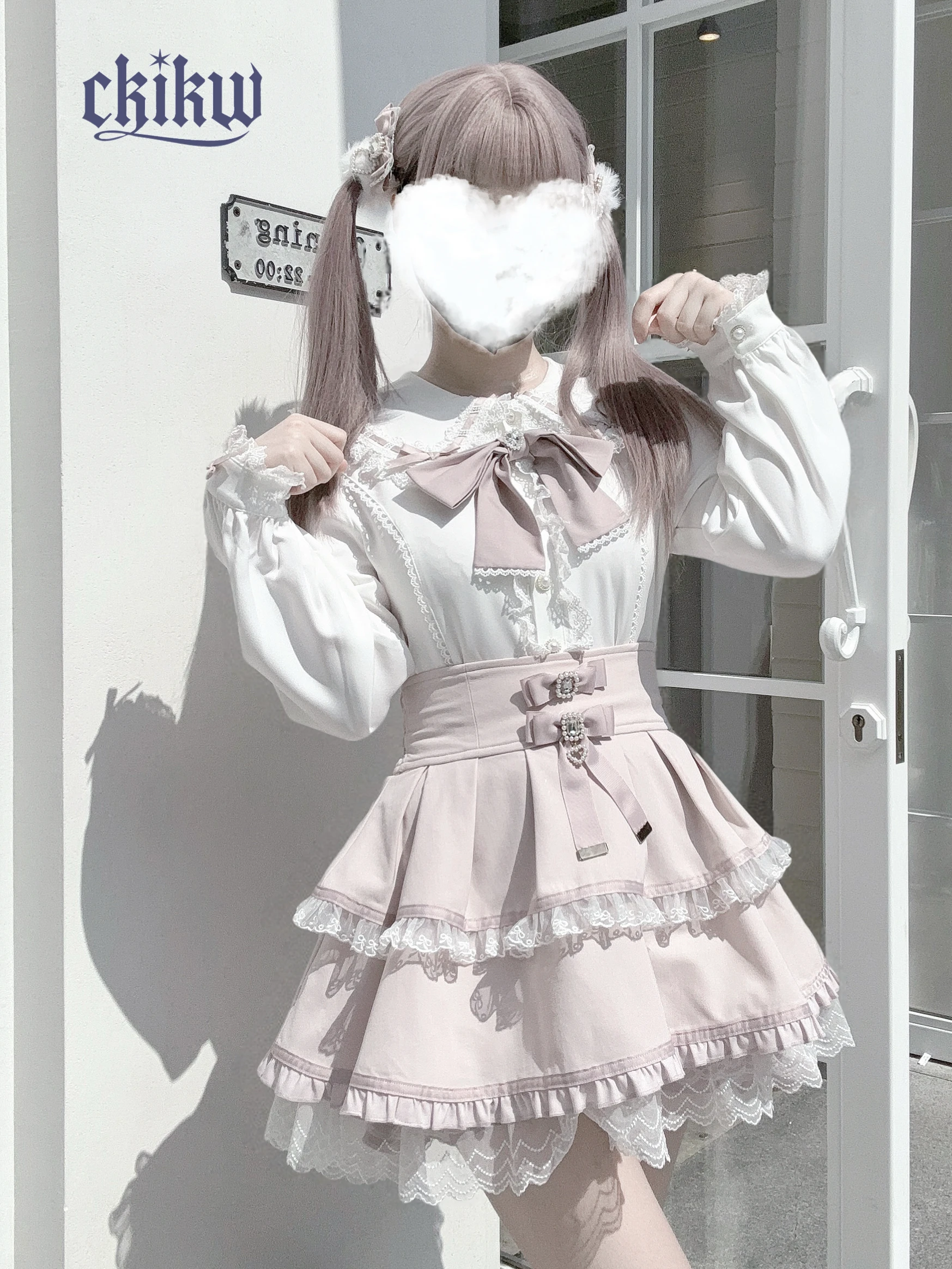 Japanese Subculture Y2K Long Sleeve Shirt Mine Mass-Produced Girl's Rabbit Ears Lolita Shirt Autumn New Japanese Sweet Blouses