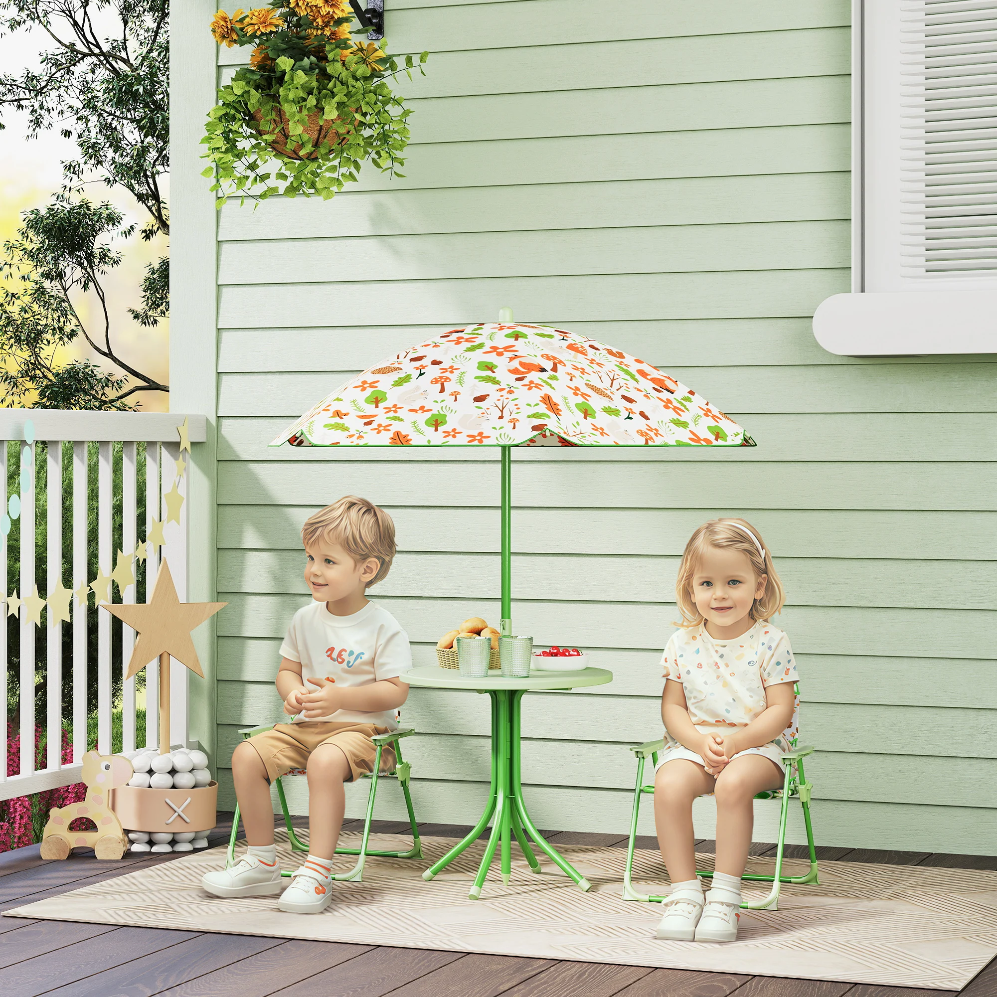 Kids Outdoor Umbrella For Table - Ensemble table et chaises de pique-nique