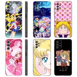 Pretty Soldier S-Sailor Moon Case For Samsung A13 A22 A24 A32 4G A14 A23 A25 A34 A52S A53 A54 A73 5G A11 A12 A31 A33 A50 A51 A70