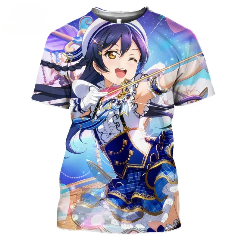  ﻿ Anime Love Live! Camiseta informal Harajuku de manga corta para hombre y mujer, ropa de calle japonesa con estampado 3D, ropa deportiva ﻿