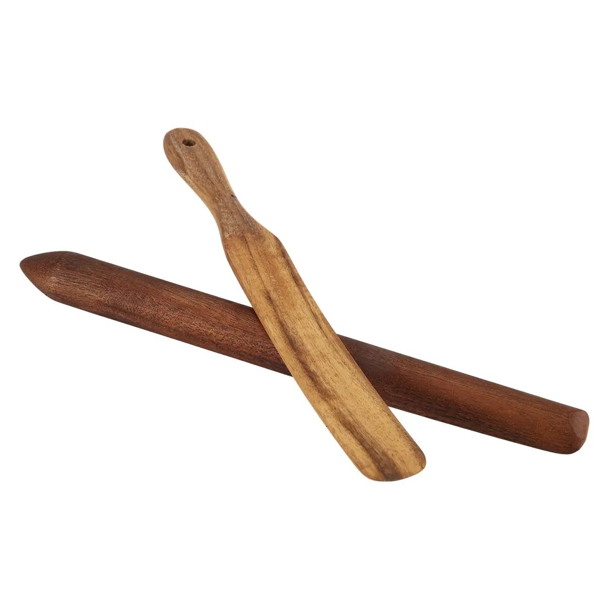 ABFW 11 Inch Wooden Sourdough Bread Mixing Stir and 13 Inch Wooden Spatula Paddle Stirring Stick for Mixing Tool