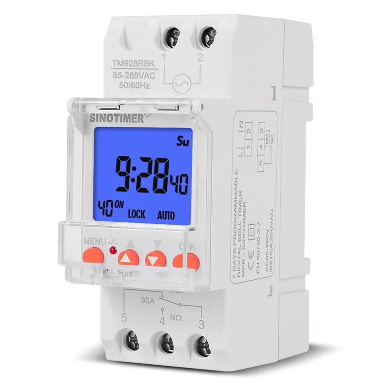 ABJS  TM928RBKL Ringing Instrument Timer Large Screen Display Replaceable Battery Backlight 85-265V 30A