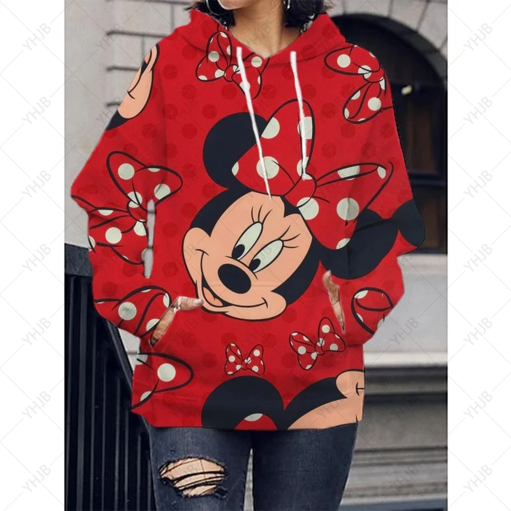 Disney-Camiseta estampada de Mickey Spice para mujer, dos desenhos Moletom, top, moda versátil, diseño original