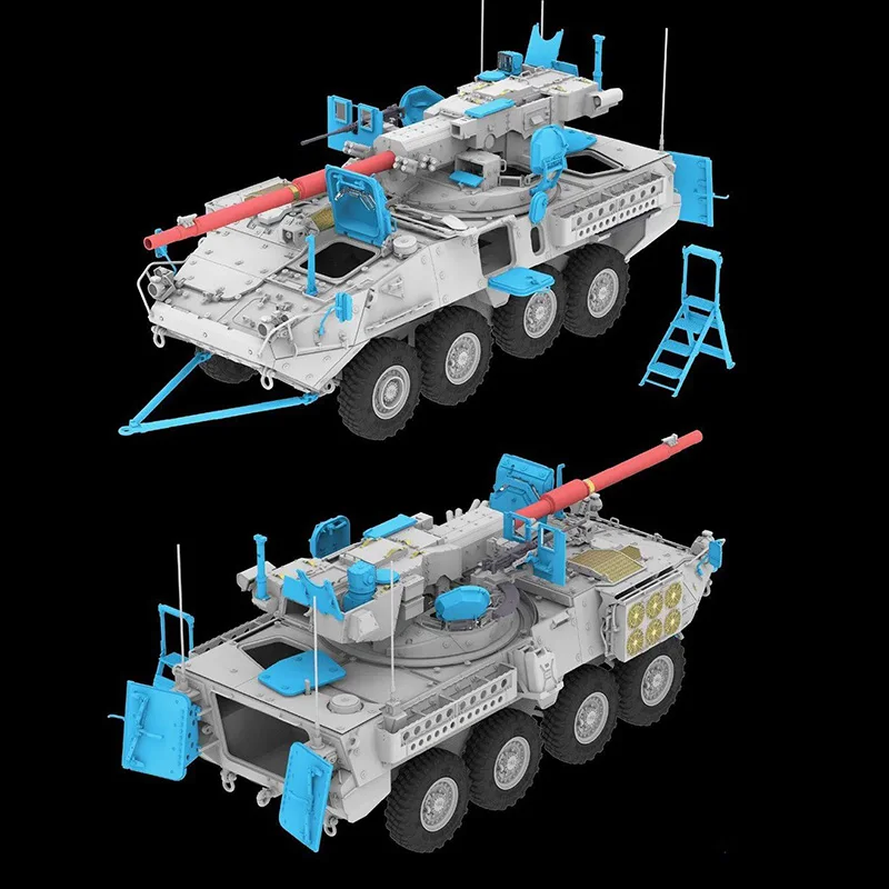 M1128 MGS Stryker بعد 2010 مع نموذج حقل الجاودار MILES (RFM) RM-5148 1:35 نموذج الخزان