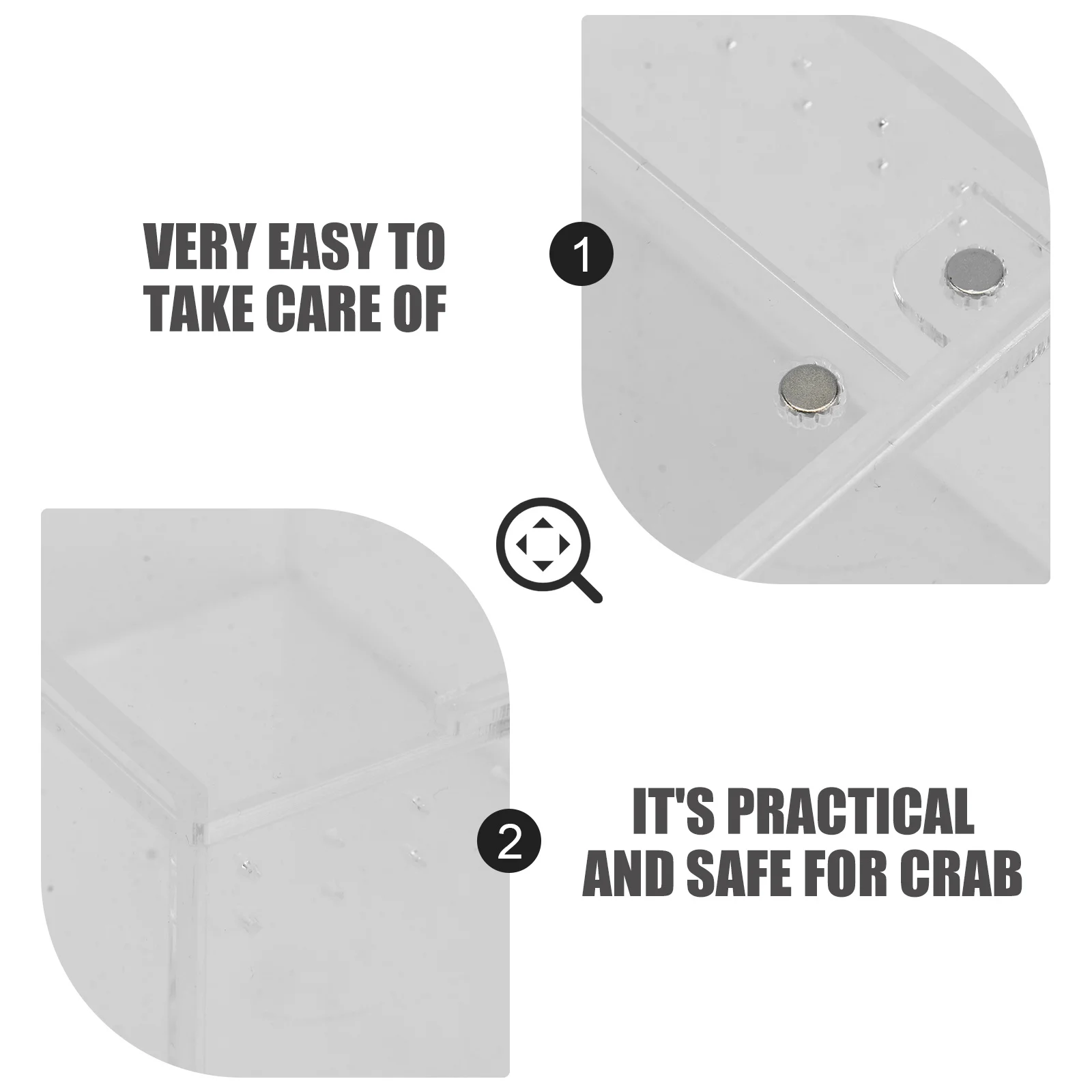 

Reptile Feeding Box Acrylic Transparent Large Escape-Proof Cover Breeding Tank for Turtle Spider Snake Hermit Crab