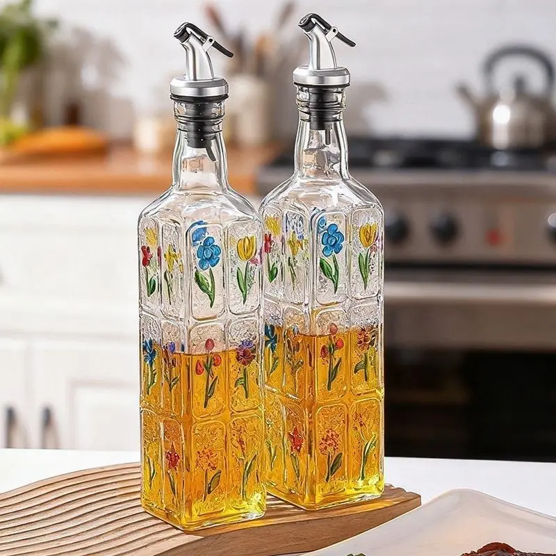 Fashion Embossed Hand Painted Oil Pot Influencer Fashionable Elegant Shining High Appearance Retro Oil Pot