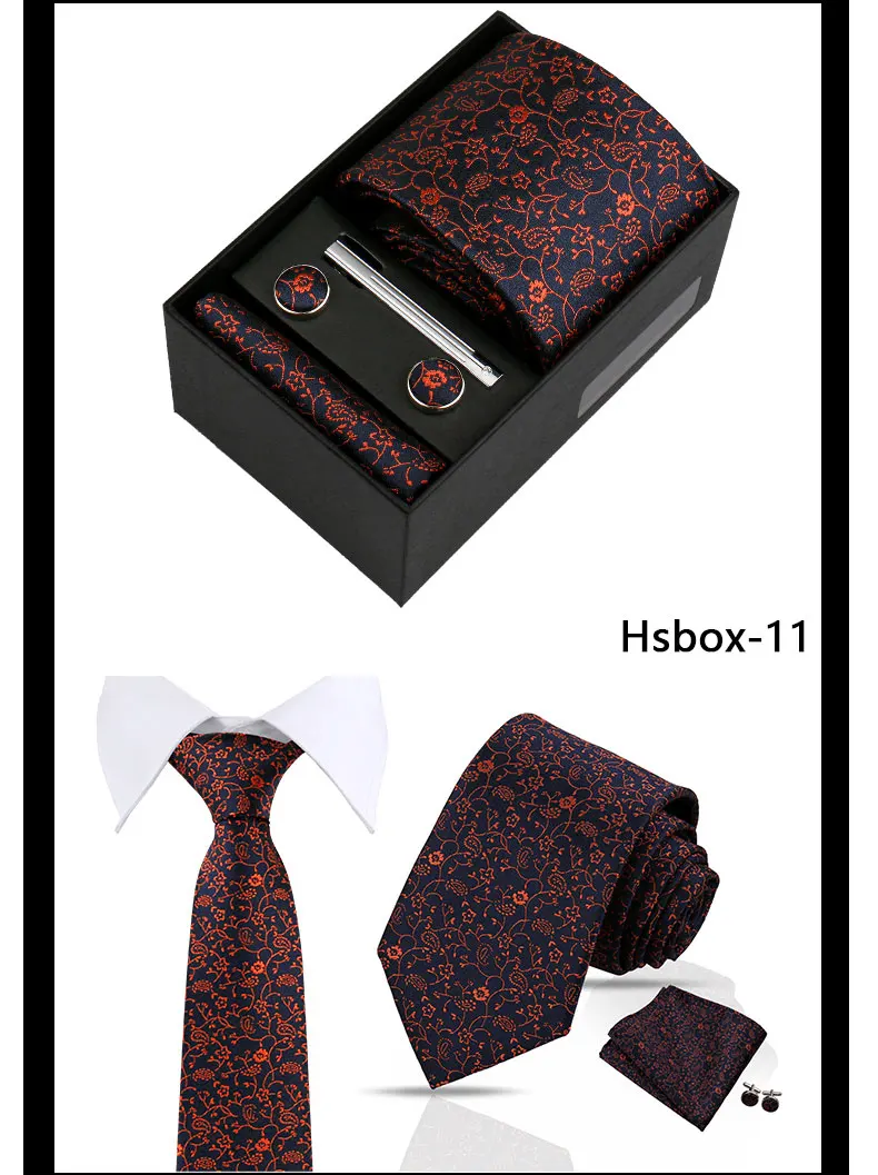 Modische Krawatten für Herren, Paisley-Krawatte, Geschenkbox-Set, originelle Geschenke für Herren, hochwertige Krawatte, Business-, Hochzeits- und Anzug-Accessoires – Detail 15