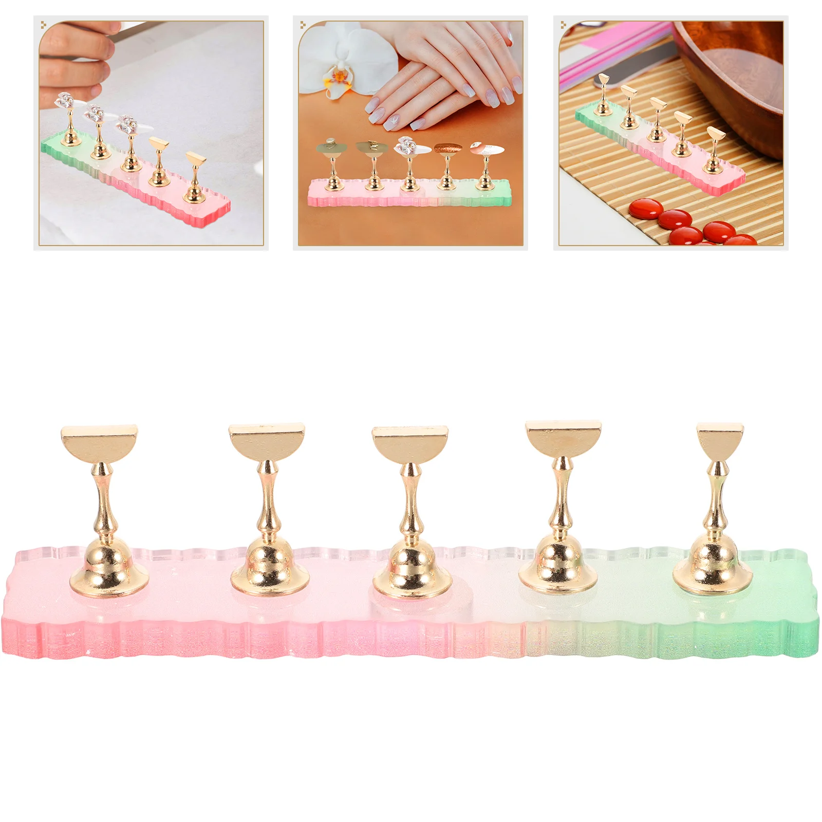 

1 set Lightweight Magnetic Nail Practice Stand Acrylic Display Rack Fake Tips Holders Manicure Tool For Salon Diy Decoration