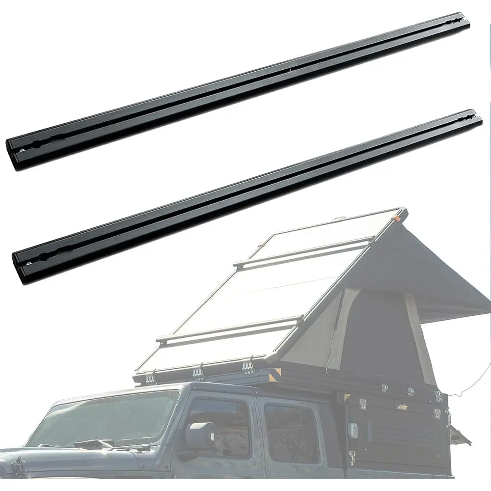 قضيب متقاطع لرف السقف من الألومنيوم، أشرطة كروس شديدة التحمل لحامل البضائع كاياك، تحمل 150 رطلاً، أسود #1