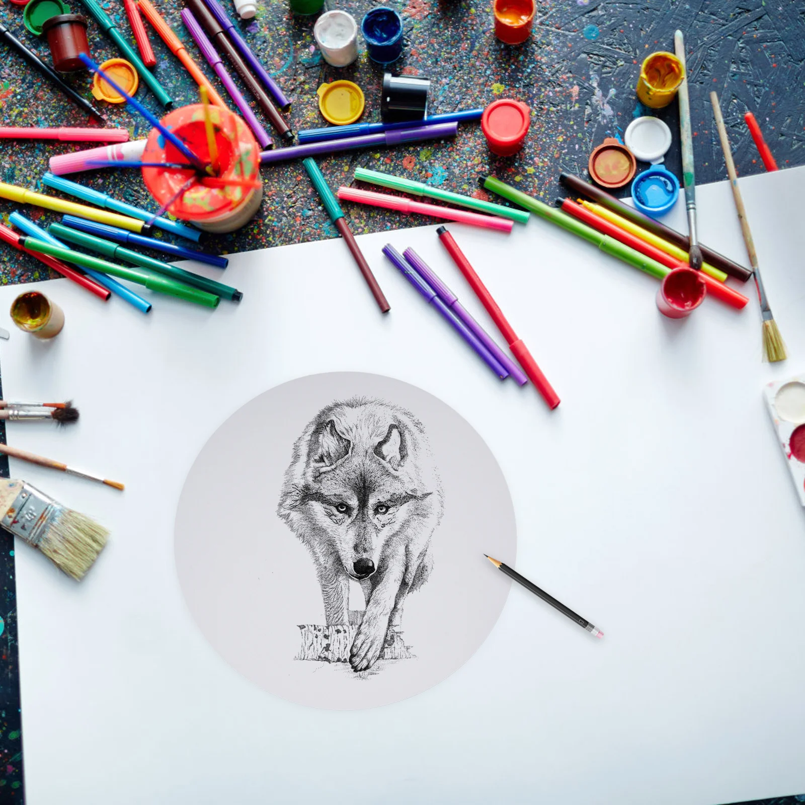 

50 pcs White Cardstock Round Drawing Paper Cards For Diy Mandala Art Craft Kraft Sketch Sheets Artist Cardboard