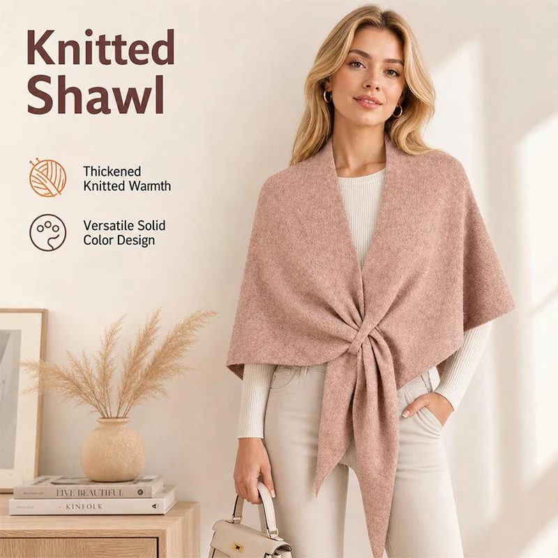 Fashion Wool Cashmere Triangle Scarf Warm Knitted Scarf For Women Neck Wrap Female Thickened Shoulder Shawl Cardigan Cape Scarf