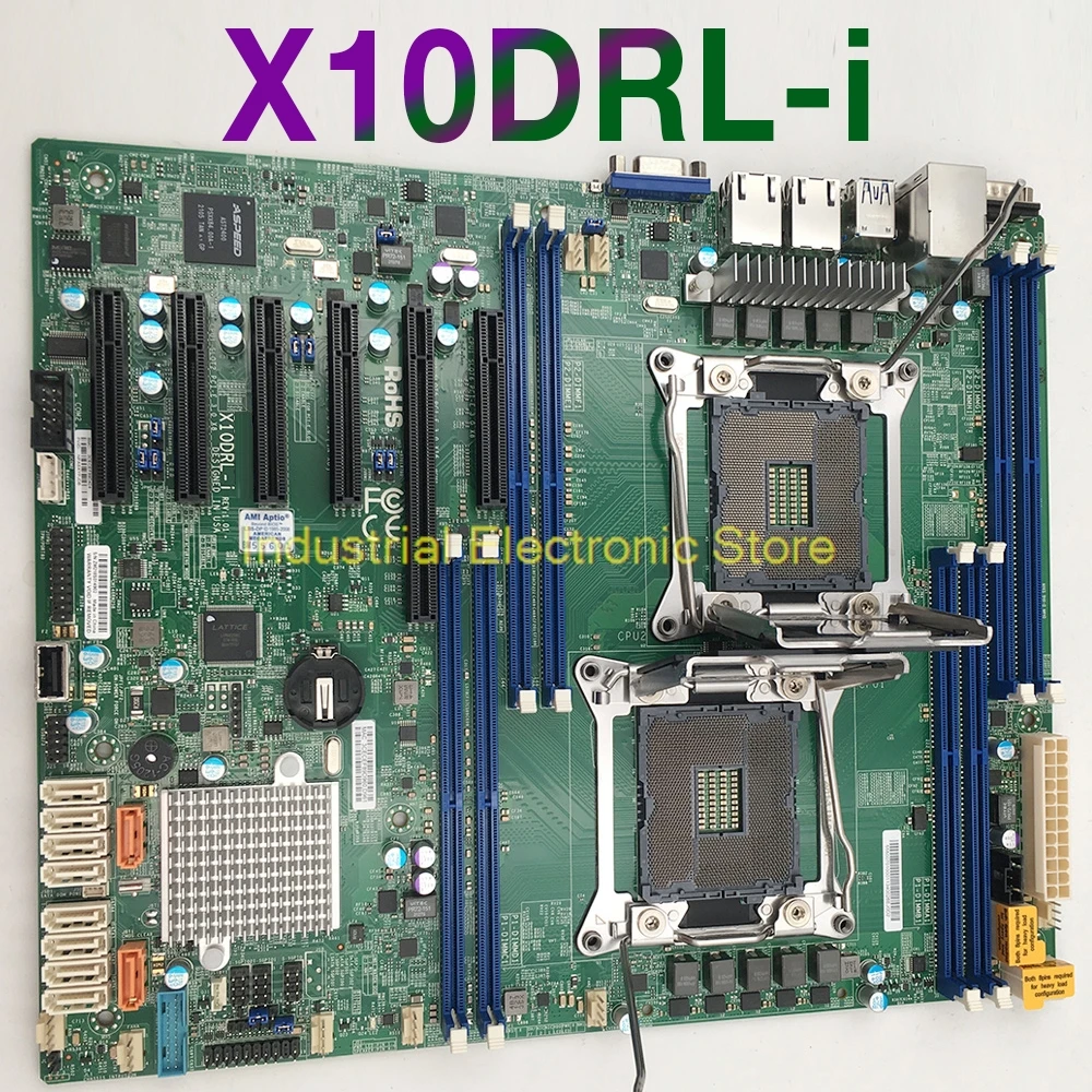 For Supermicro Server Motherboard X10DRL-i Two-way C612 Chip LGA2011 Supports E5-2600V3V4