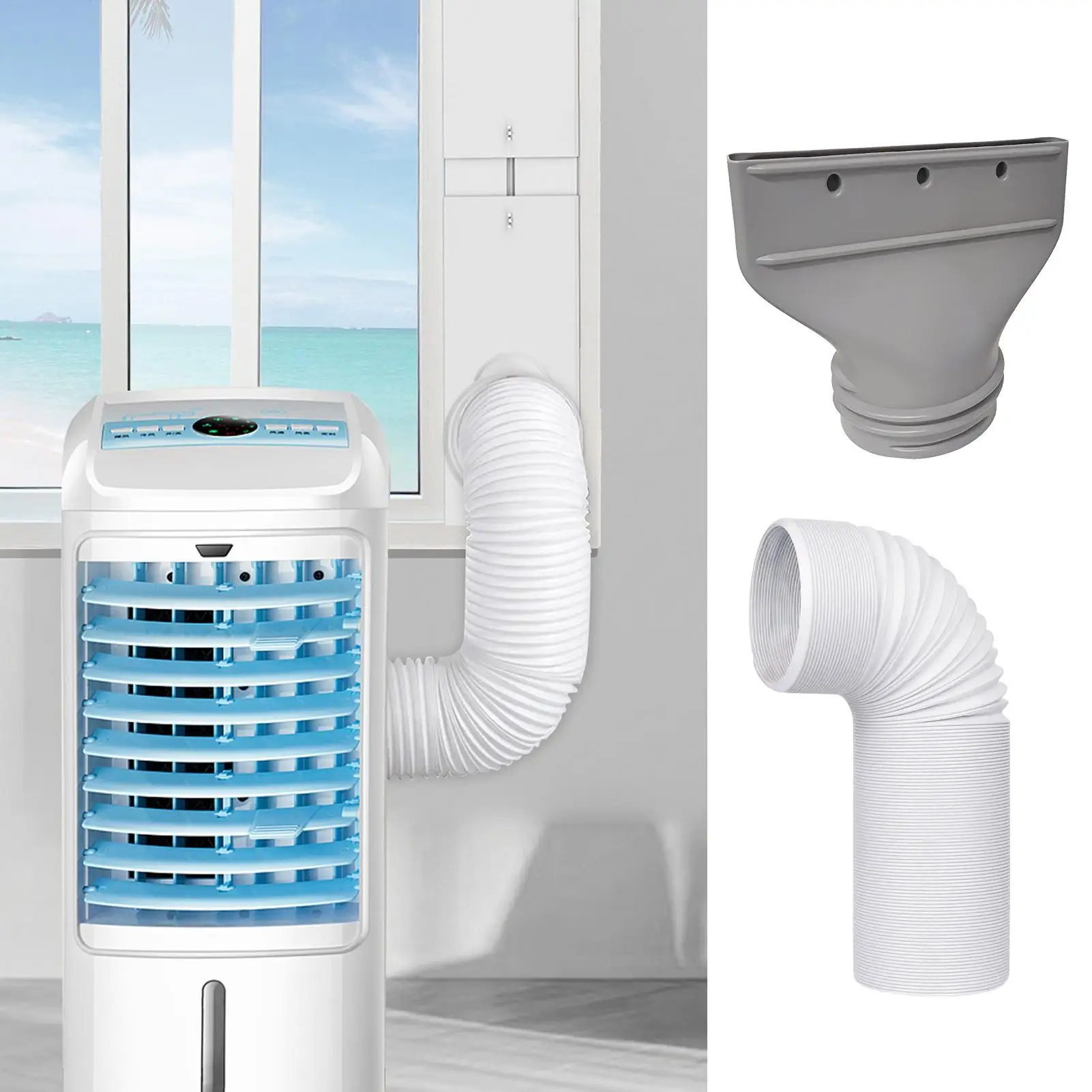 Ac Hose Connector  Adapter Portable Air Conditioner Parts Fit 5.1in 5.9in Diameter Pipe Joint for Living Room Indoor Workplace