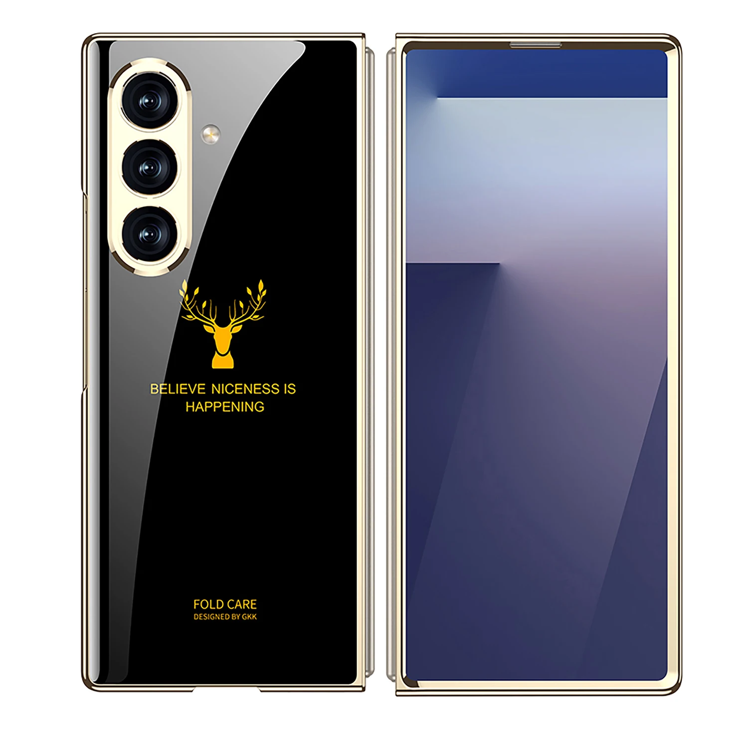 Luksusowe, malowane szklane etui na Samsung Galaxy Z Fold 7 6 5 z wyższej jakości ochroną obiektywu, plastikowe etui na Galaxy Z Fold7 — zdjęcie produktu 6