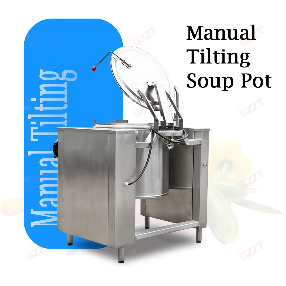 Indirect heating Industrial Tilting Soup Kettle Cooker Milk Boilie Making Machine Large Boiling Pot With Lid insulation layer