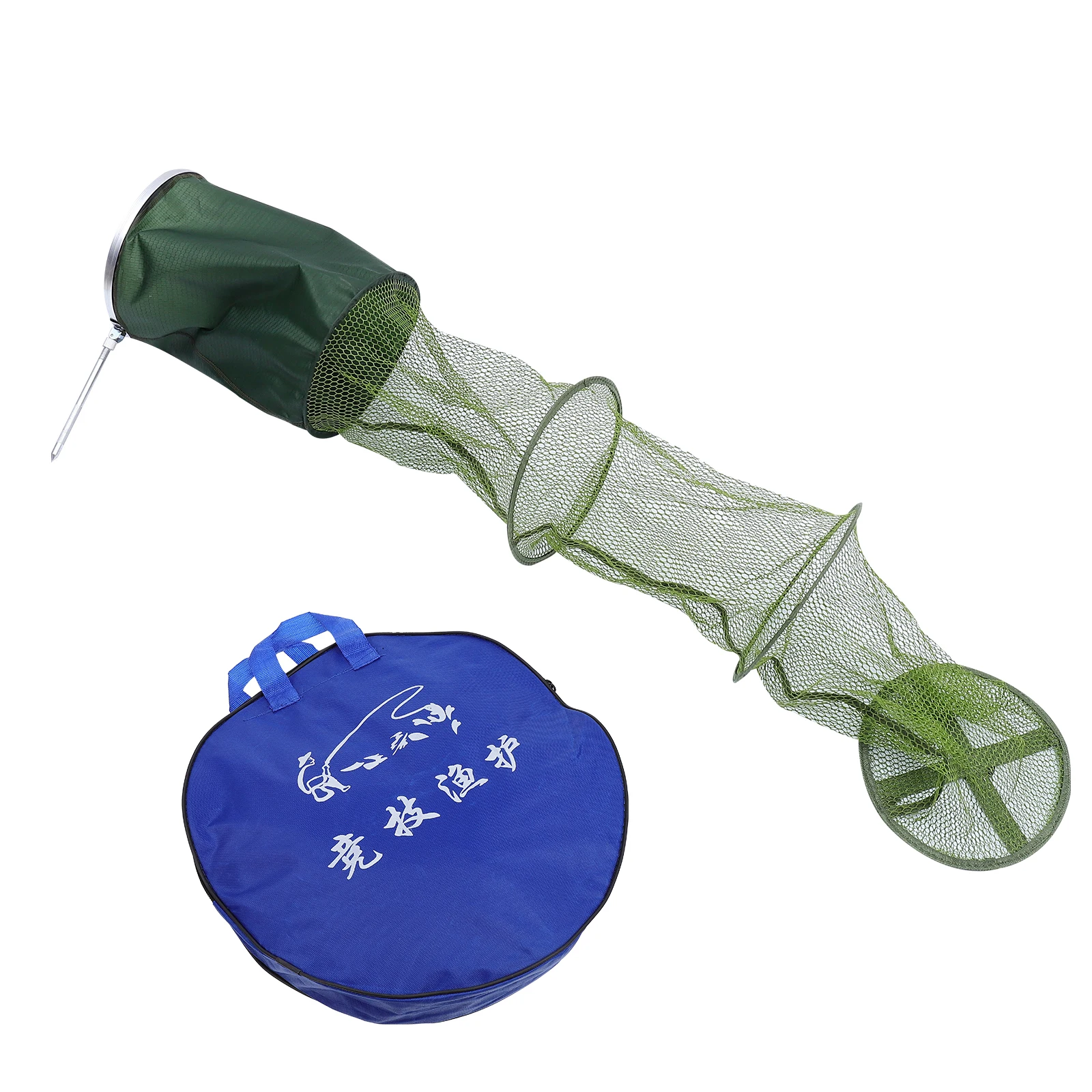 

Fishing Net Foldable Bag Mesh Cage Fish Protection Tools Durable Strong Bearing Capacity Easy Fold Fishing Supplies