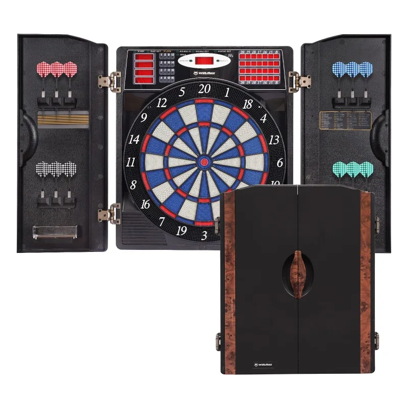 لوحة رمي السهام الإلكترونية المعلقة الاحترافية مع مؤشر تسجيل LED، مجموعة أهداف رمي السهام في الألعاب، 12 سهام