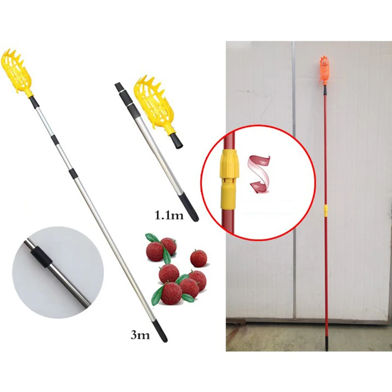 Recogedor de frutas de gran altitud, herramienta de recolección de frutas para jardinería, granja, dispositivo de recolección de Hardware de jardín, 1 ud.
