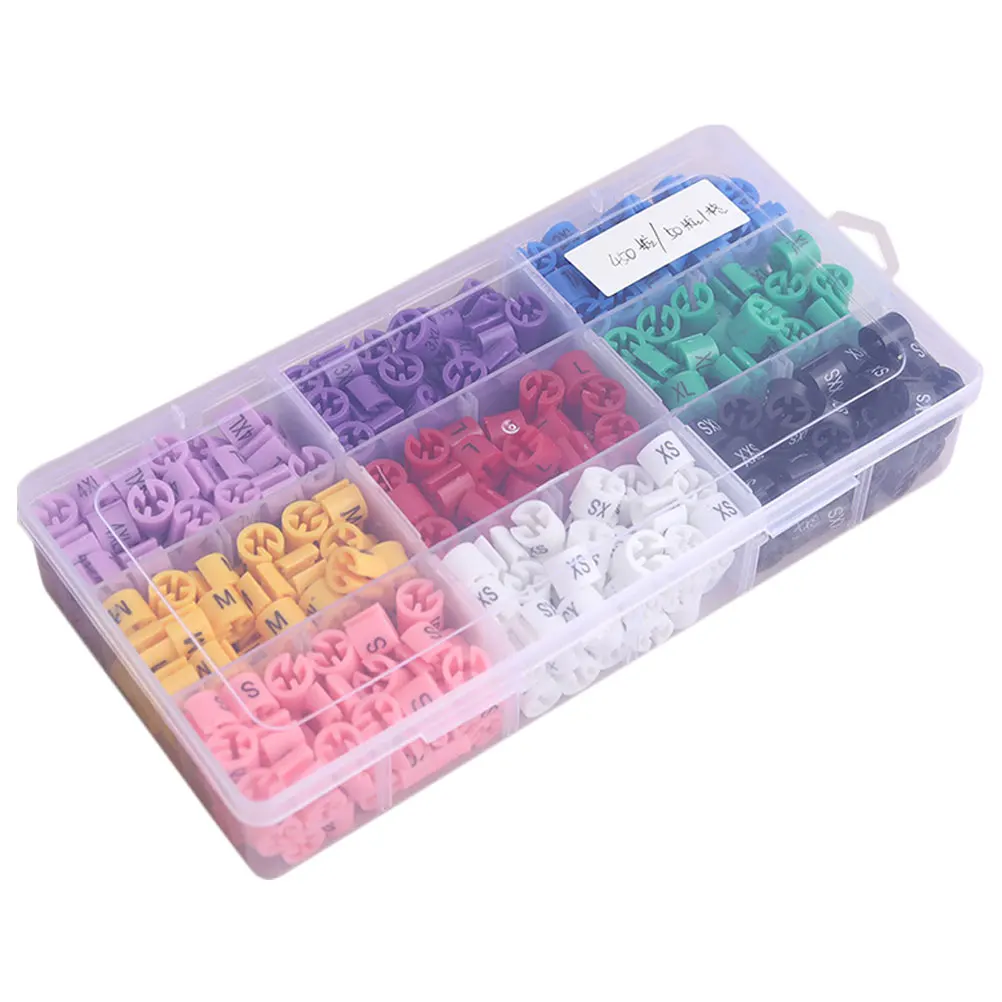 

450 Pcs Size Clip Apparel Garment Hanger Marker Universal Coding Tags Clothes Plastic XXS 4XL Hangers Organize Store