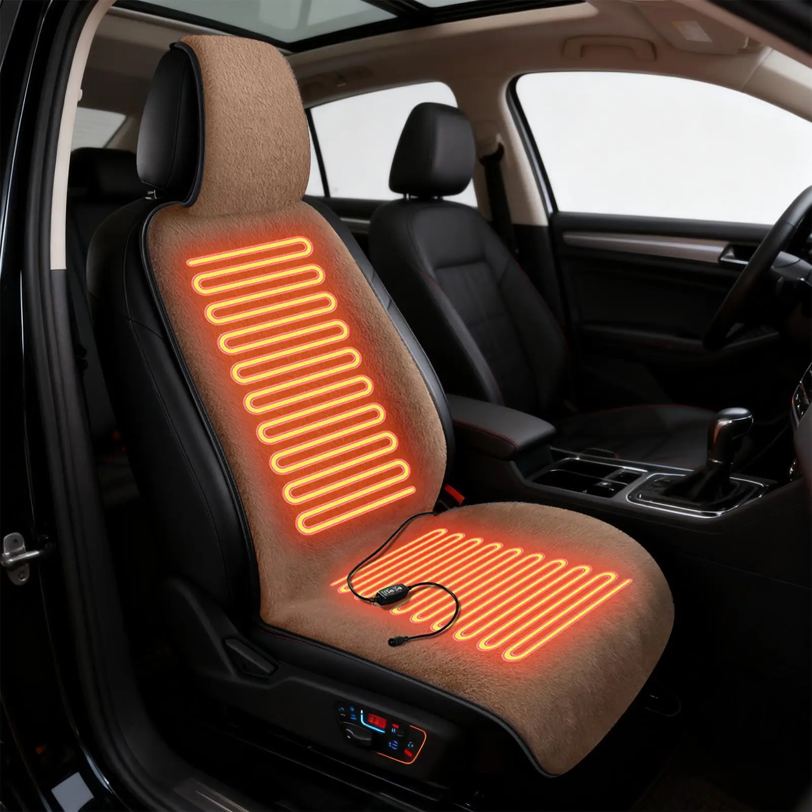

Car Heated Seat Cushion 3 Temperature Control Automotive Accessories Car Seat Warmers For Vehicle For Suv Rv Vehicle Auto Sedan
