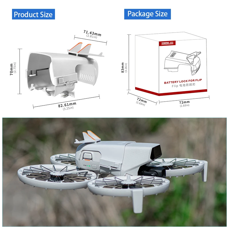 STARTRC Защитная пряжка для аккумулятора для аксессуаров DJI FLIP Flight Tail Wing Drone Battery Защита от падения