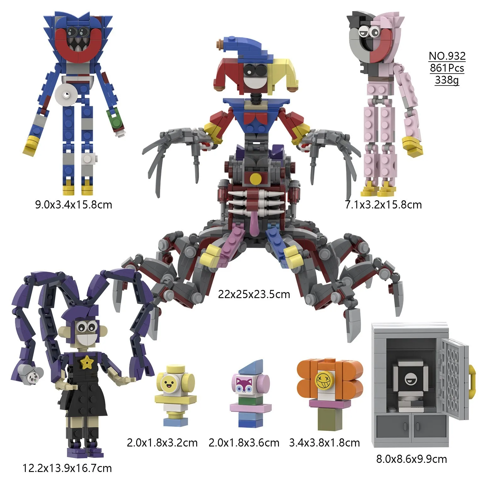 Cute Poppy Playtime Game Time Peripheral Jimmy Harley Sawyer Model Figure Plush Building Block Toy For Anime Movie