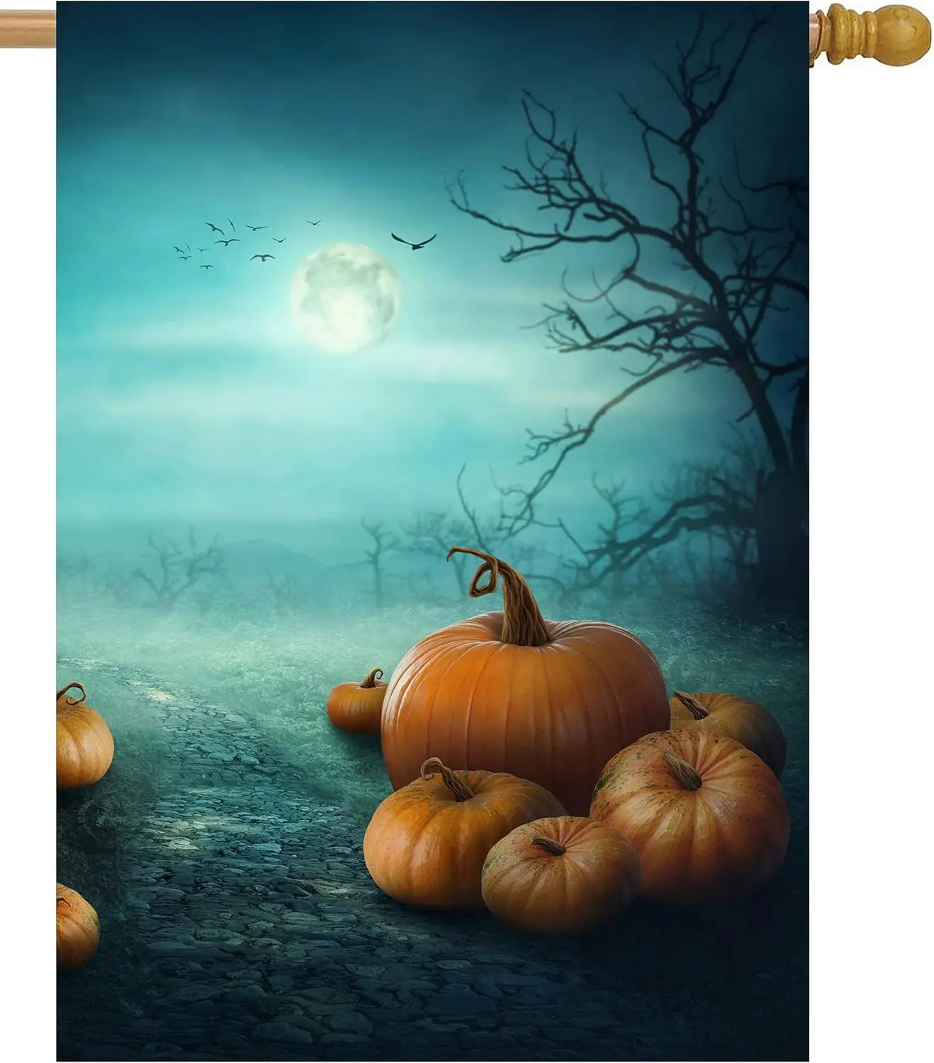 Halloween Seasonal Autumn Pumpkin Fantasy Fairy Forest House Flag 28