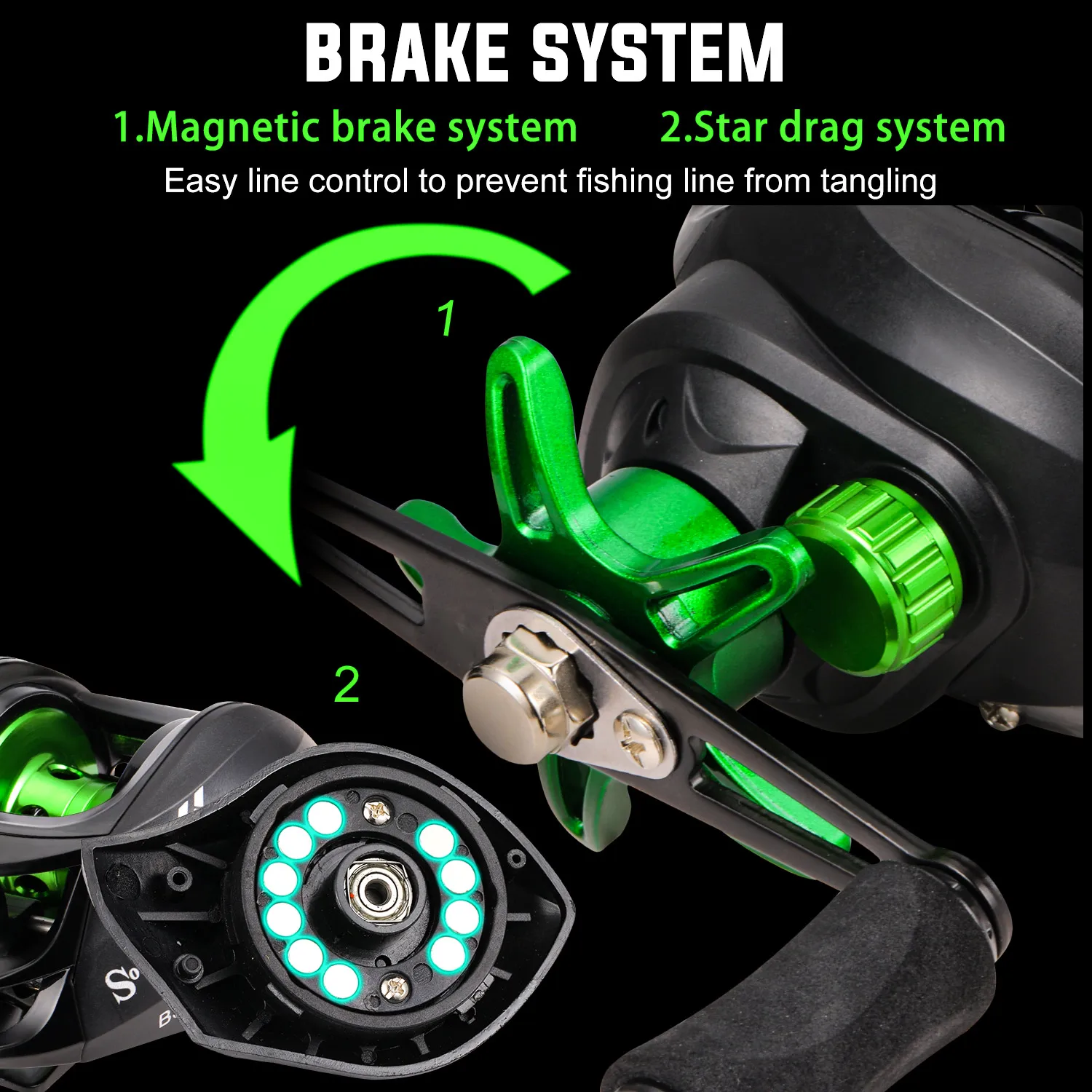 بكرات صيد الطعم من Sougayilang 7.2:1 بكرات نسبة التروس بكرة معدنية أقصى سحب 10 كجم بكرة التصيد لصيد الأسماك في المياه العذبة #3