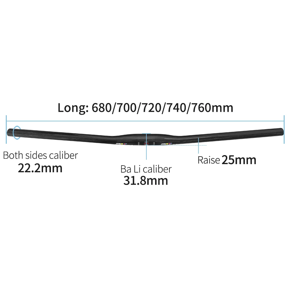 Hiánytalan Átszakadás Idegrost Bicikli Célgömb, 3K Fényes MTB Bicaj alkatrészek, 31.8mm *  500mm, 520mm, 540mm, Bicaj alkatrészek