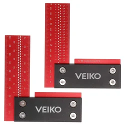 100mm 4Inch L-Shaped Hole Ruler 90 Degree Aluminum Alloy Precision Square Measuring Metric Imperial Caliper Woodworking Ruler