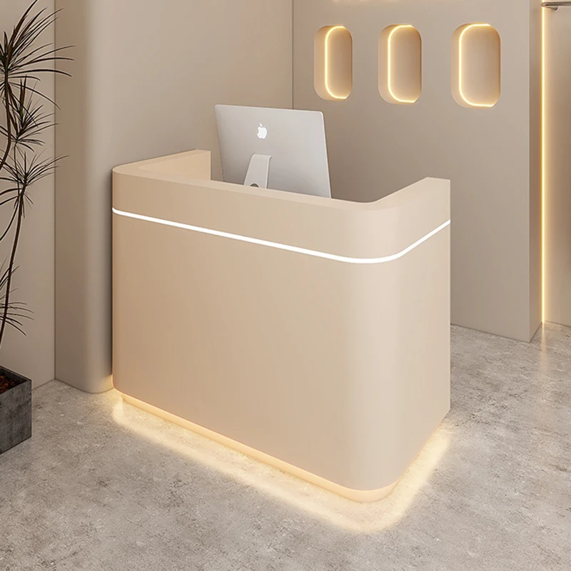 

Cream Style Clothing Store Reception Desks Simplicity Modern High-end Reception Desks Beauty Salon Office Furniture Recepce HBRD