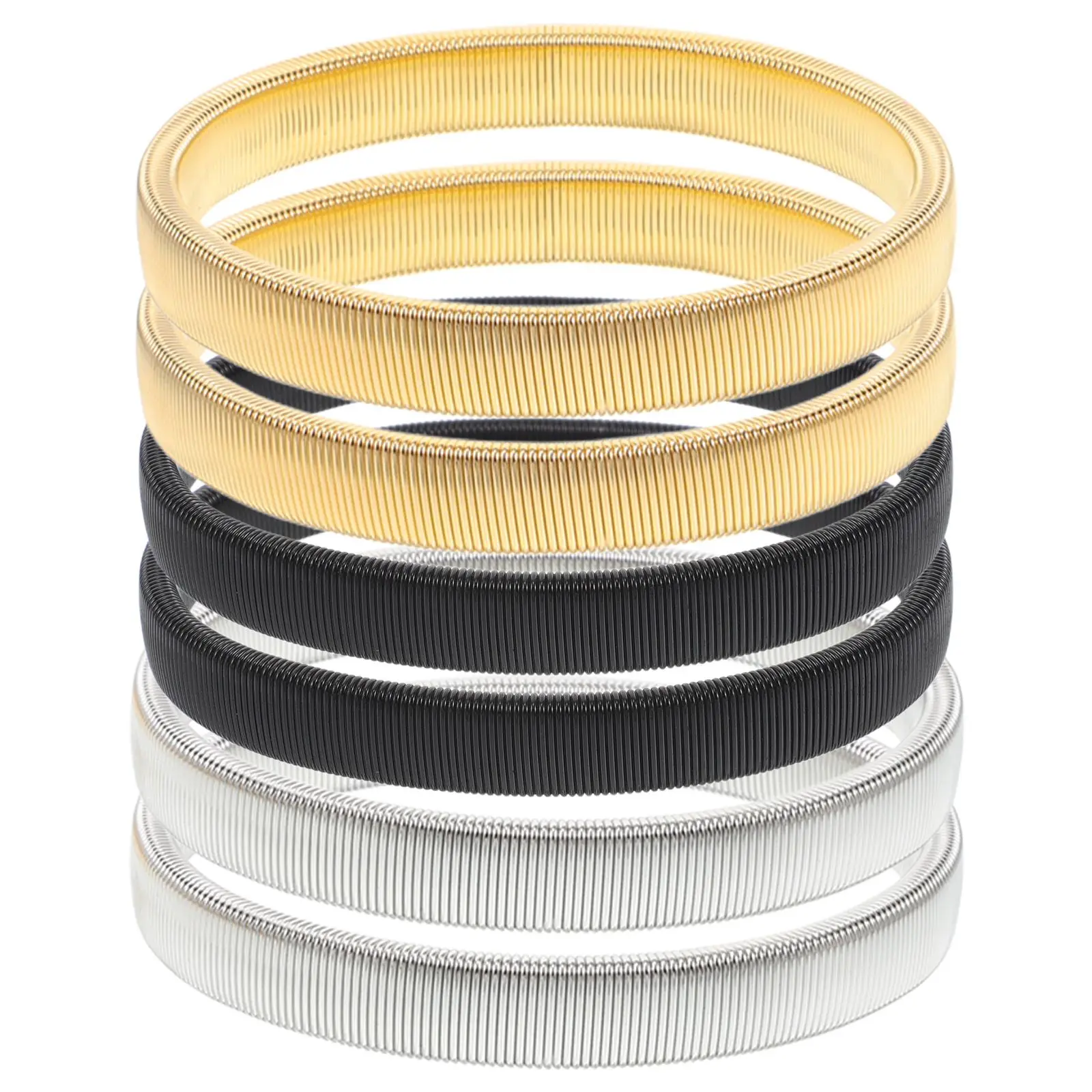 

6 Pcs Sleeve Garters Shirt Cuff Rings Simple Non Slip Holders Armband Elastic Adjustable Metal Band For Men Women Hat