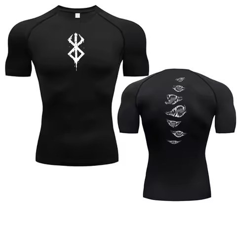 Anime Berserk Guts Men's Compression Shirt Fitness Sport Running Tight Gym 3D Printed TShirts Athletic Quick Dry Tops Tee Summer