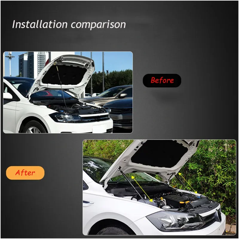 غطاء محرك السيارة الأمامي يدعم قضيب هيدروليكي دعامة رفع دعامة صدمات الربيع لشركة فولكس فاجن بولو 6 MK6 AW BZ 2017-الحاضر