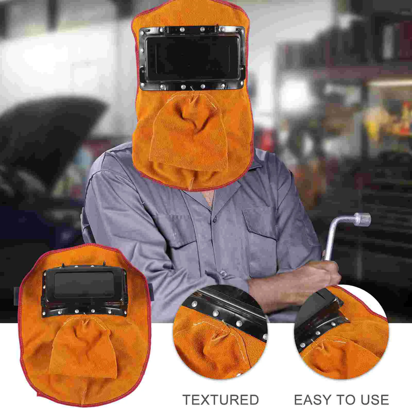 1PC Adjustable Suede Welding Mask Lens Wider View AntiGlare HighTemp Resistant Lightweight Fully Automatic